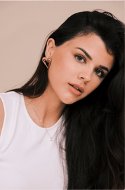 HEART CHUNKY STUD EARRINGS best gold plated tarnish and water resistant piece by Irish Jewellery brand - Lynott Jewellery