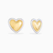 MIX METAL VINTAGE HEART CHUNKY EARRING best gold plated tarnish and water resistant piece by Irish Jewellery brand - Lynott Jewellery
