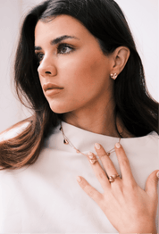 DOTTED HEART STUDS best gold plated tarnish and water resistant piece by Irish Jewellery brand - Lynott Jewellery
