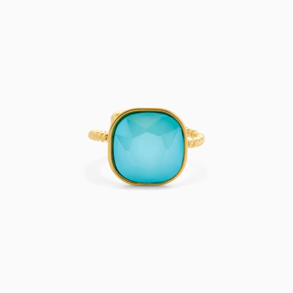 PASTEL BLUE BABY ADJUSTABLE RING best gold plated tarnish and water resistant piece by Irish Jewellery brand - Lynott Jewellery