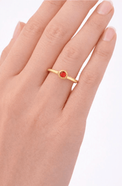 ROYAL RED ADJUSTABLE RING best gold plated tarnish and water resistant piece by Irish Jewellery brand - Lynott Jewellery