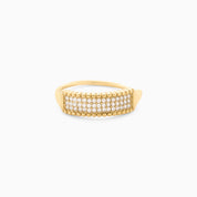 SPARKLE BLOCK ADJUSTABLE RING best gold plated tarnish and water resistant piece by Irish Jewellery brand - Lynott Jewellery