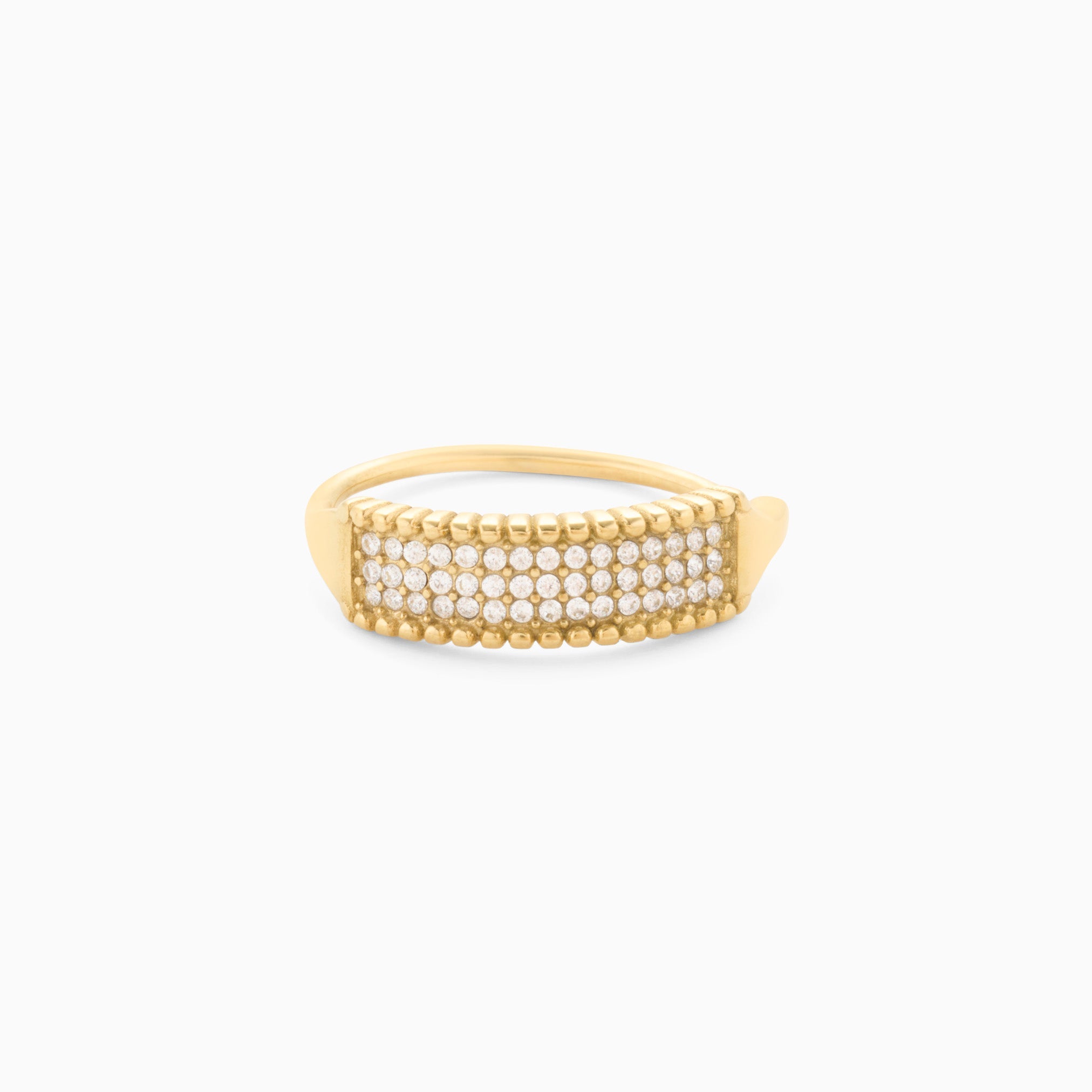 SPARKLE BLOCK ADJUSTABLE RING best gold plated tarnish and water resistant piece by Irish Jewellery brand - Lynott Jewellery