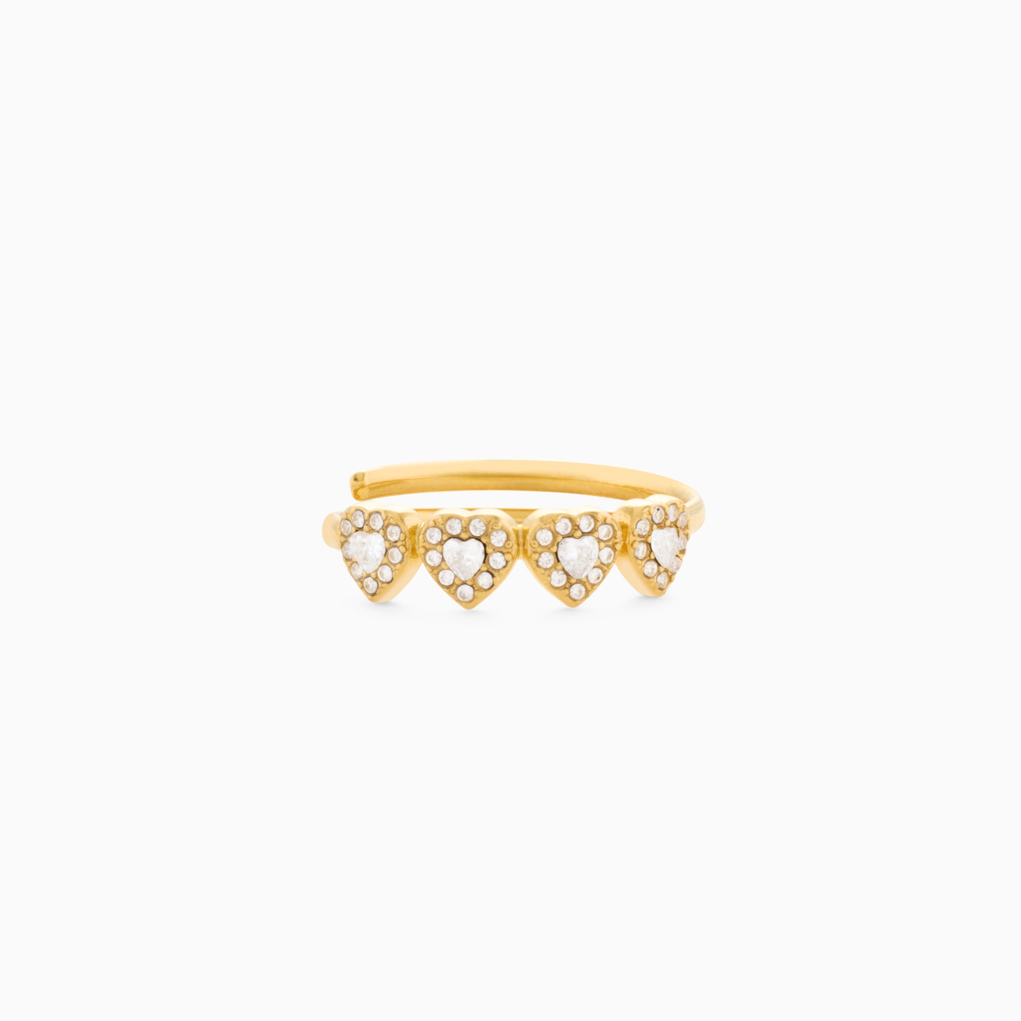 WOVEN HEARTS ADJUSTABLE RING best gold plated tarnish and water resistant piece by Irish Jewellery brand - Lynott Jewellery