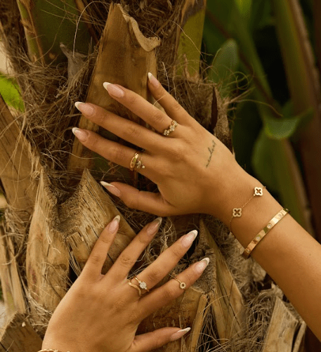 POP OF PINKY CHARM RING best gold plated tarnish and water resistant piece by Irish Jewellery brand - Lynott Jewellery