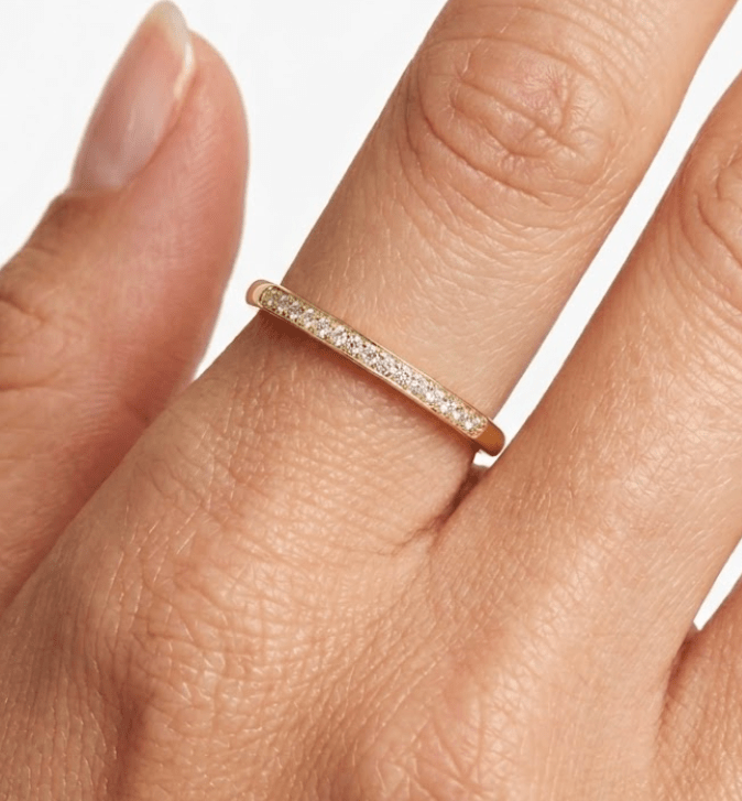 PINKY DELICATE SPARKLE RING best gold plated tarnish and water resistant piece by Irish Jewellery brand - Lynott Jewellery