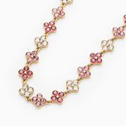 TOTAL GLAM CRYSTAL PINK NECKLACE best gold plated tarnish and water resistant piece by Irish Jewellery brand - Lynott Jewellery