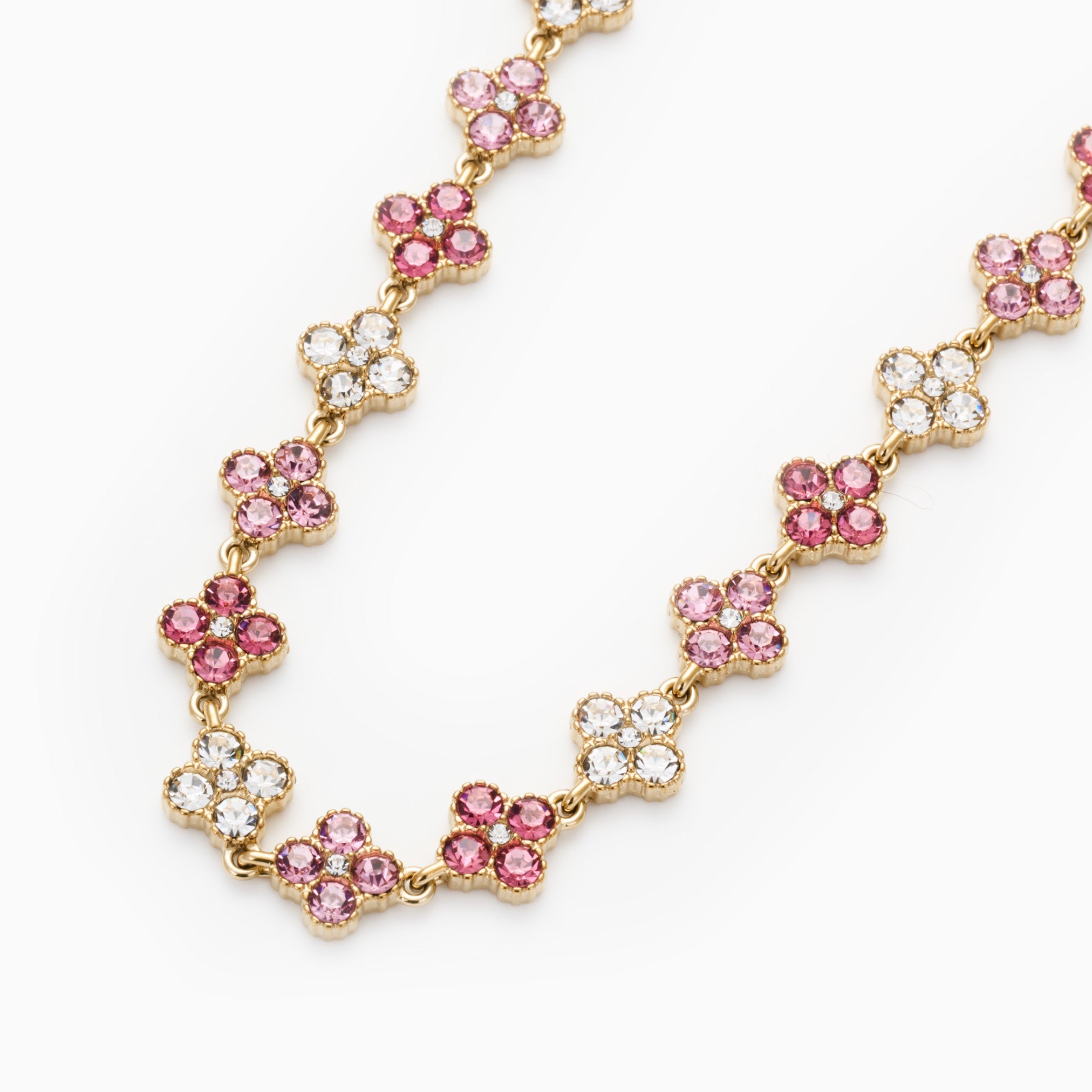 TOTAL GLAM CRYSTAL PINK NECKLACE best gold plated tarnish and water resistant piece by Irish Jewellery brand - Lynott Jewellery
