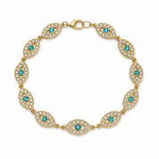 RHODES EVIL EYE BRACELET best gold plated tarnish and water resistant piece by Irish Jewellery brand - Lynott Jewellery