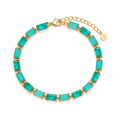 MALIBU BLUE TENNIS BRACELET best gold plated tarnish and water resistant piece by Irish Jewellery brand - Lynott Jewellery
