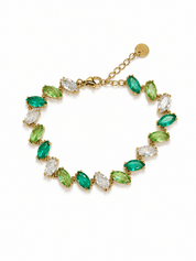 BALI GREEN GEM BRACELET best gold plated tarnish and water resistant piece by Irish Jewellery brand - Lynott Jewellery