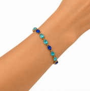 BALI BLUE GEM BRACELET best gold plated tarnish and water resistant piece by Irish Jewellery brand - Lynott Jewellery