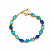 BALI BLUE GEM BRACELET best gold plated tarnish and water resistant piece by Irish Jewellery brand - Lynott Jewellery