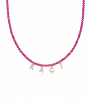 PERSONALISED COLOUR NAME NECKLACE best gold plated tarnish and water resistant piece by Irish Jewellery brand - Lynott Jewellery