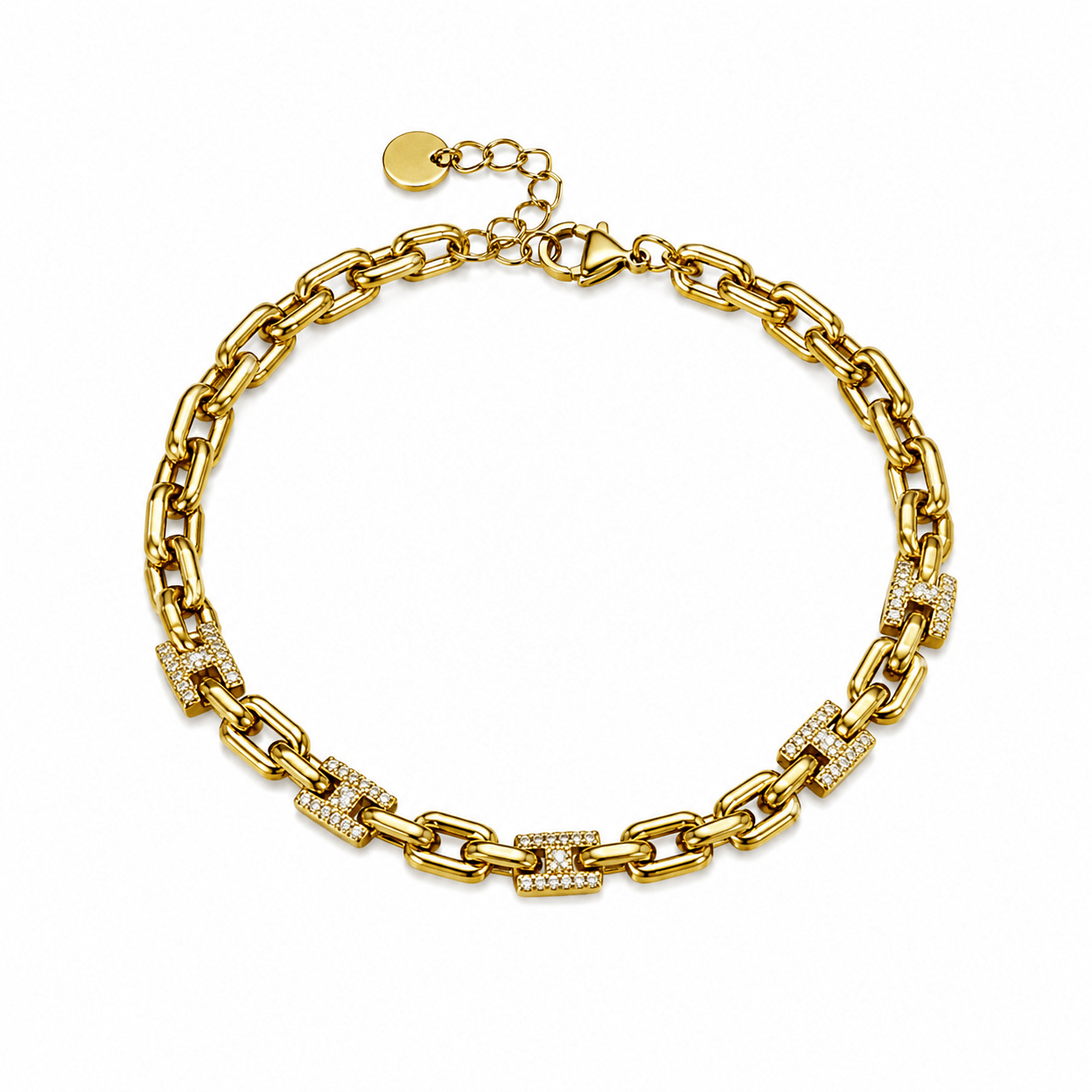 LINKED UP BRACELET best gold plated tarnish and water resistant piece by Irish Jewellery brand - Lynott Jewellery