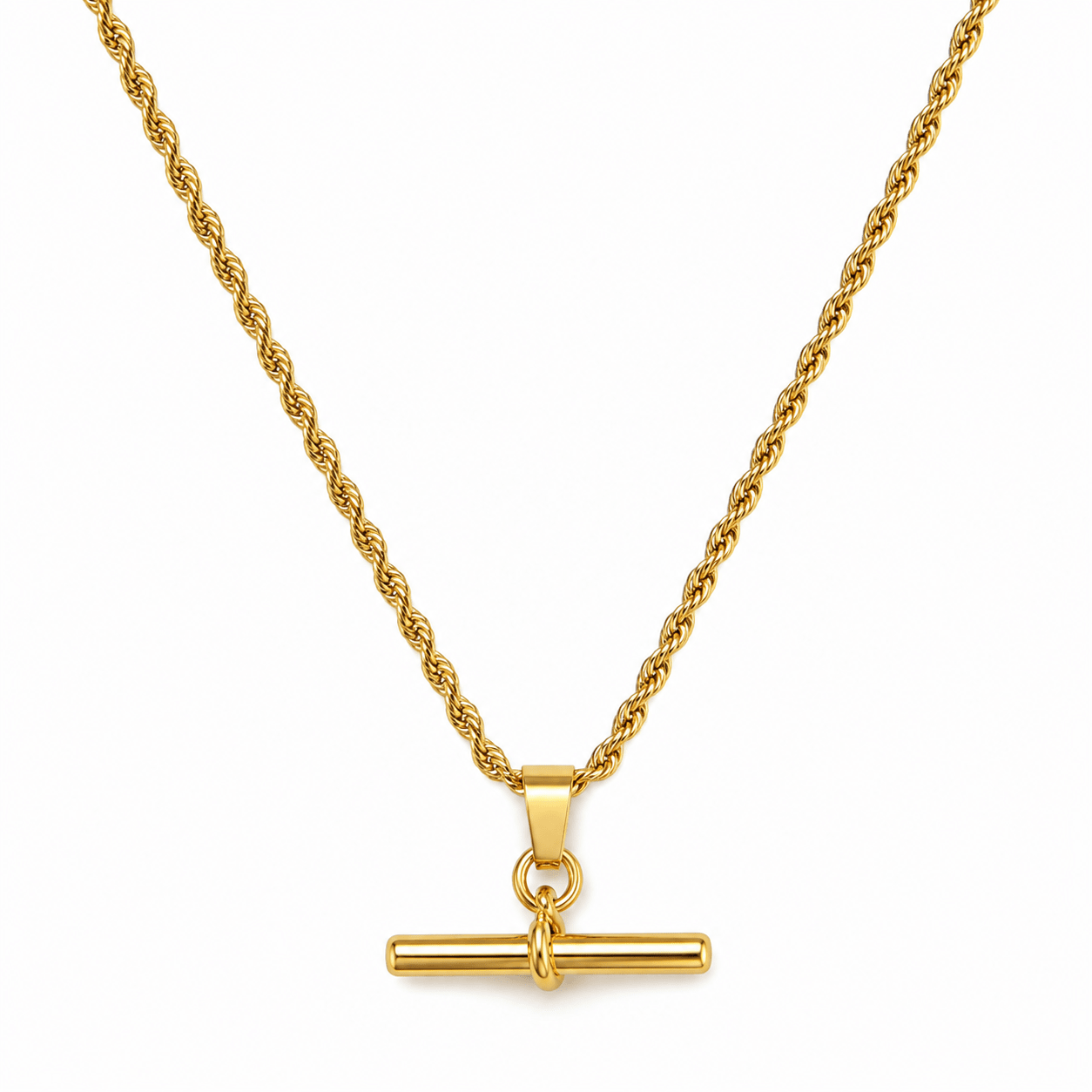 T-BAR ELEGANCE NECKLACE best gold plated tarnish and water resistant piece by Irish Jewellery brand - Lynott Jewellery