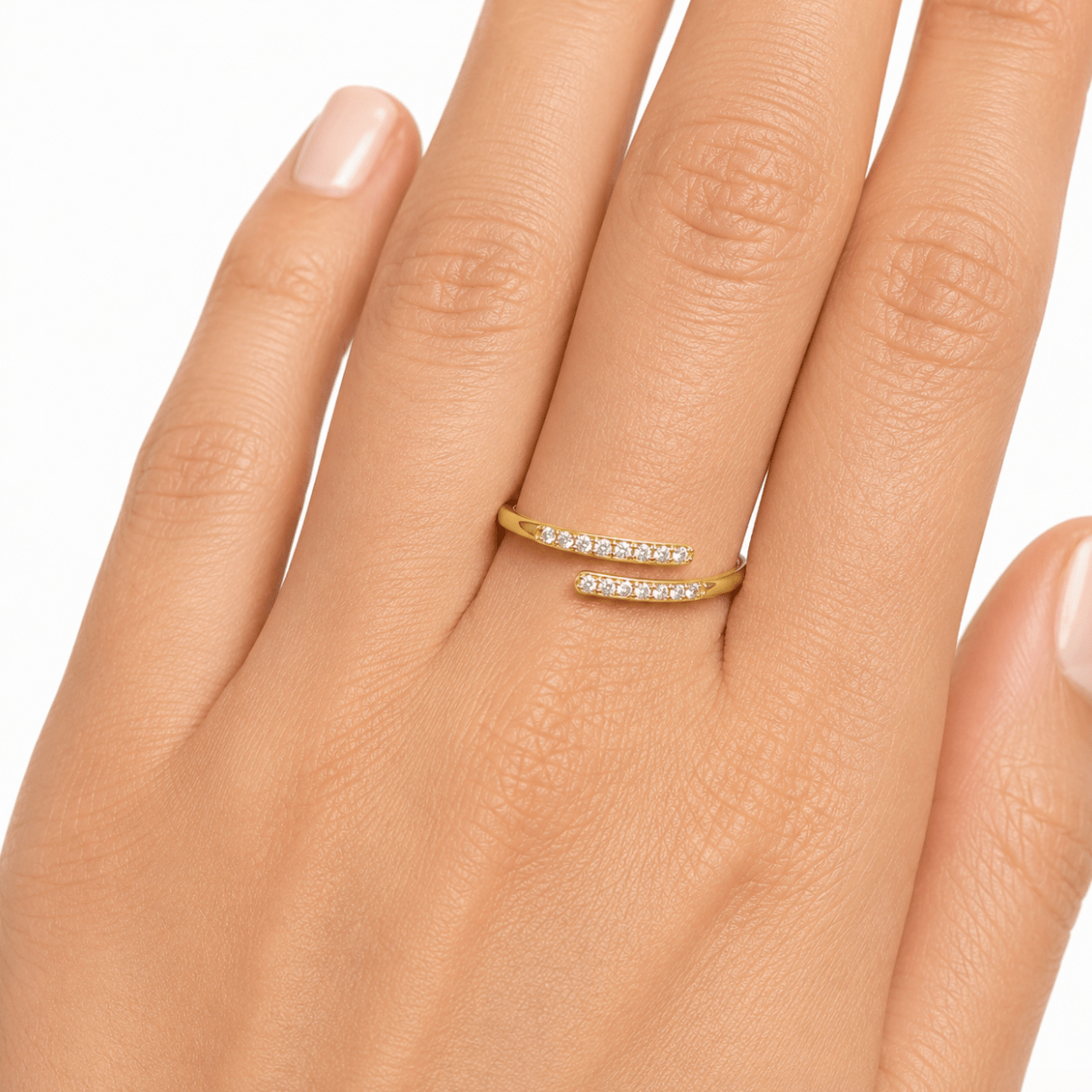 DIAMOND WRAP RING best gold plated tarnish and water resistant piece by Irish Jewellery brand - Lynott Jewellery