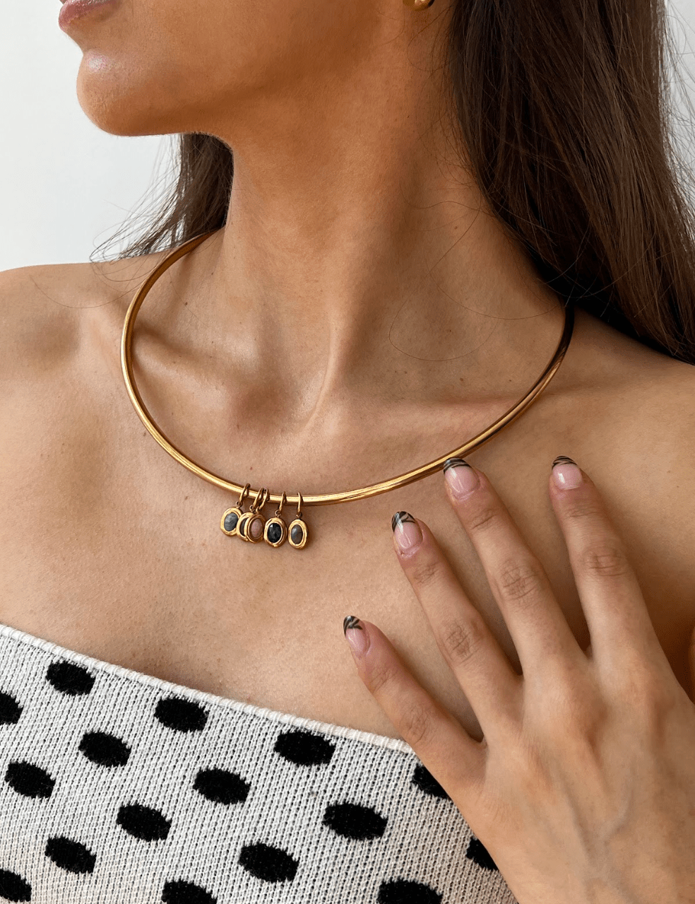 ORBIT BLACK CHARM best gold plated tarnish and water resistant piece by Irish Jewellery brand - Lynott Jewellery