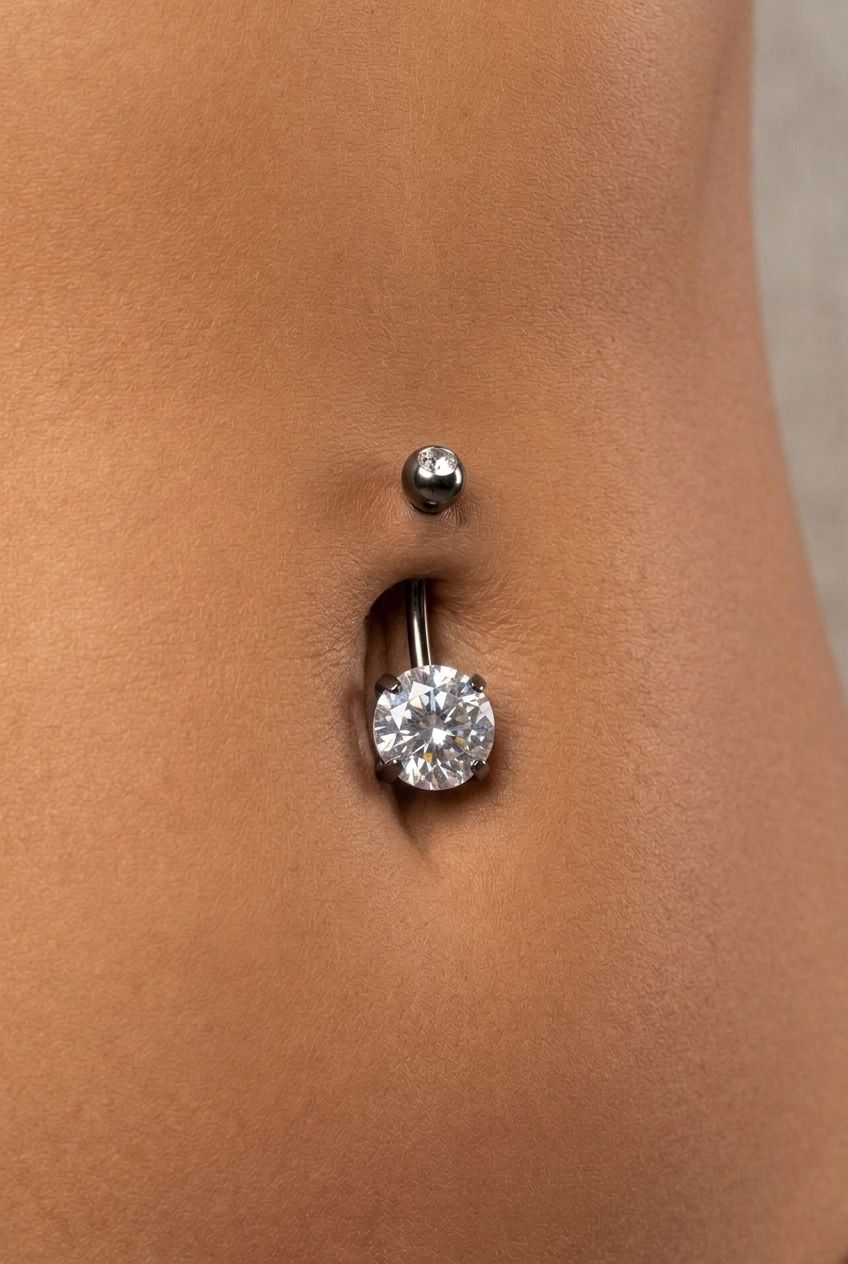 DISCO DOT BELLY BUTTON PIERCING best gold plated tarnish and water resistant piece by Irish Jewellery brand - Lynott Jewellery