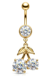 CHERRY BOMB BELLY BUTTON PIERCING best gold plated tarnish and water resistant piece by Irish Jewellery brand - Lynott Jewellery