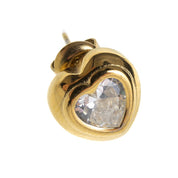 BEZEL HEART STUDS best gold plated tarnish and water resistant piece by Irish Jewellery brand - Lynott Jewellery