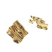 TREASURED STATEMENT SQUARE EARRING best gold plated tarnish and water resistant piece by Irish Jewellery brand - Lynott Jewellery