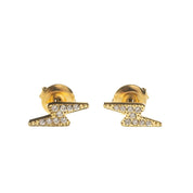 LIGHTENING BOLT STUDS best gold plated tarnish and water resistant piece by Irish Jewellery brand - Lynott Jewellery