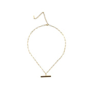 ENGRAVABLE T BAR NECKLACE best gold plated tarnish and water resistant piece by Irish Jewellery brand - Lynott Jewellery