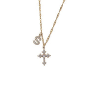 CHARLEEN X LYNOTT CROSS MY HEART INITIAL NECKLACE best gold plated tarnish and water resistant piece by Irish Jewellery brand - Lynott Jewellery