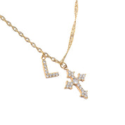 CHARLEEN X LYNOTT CROSS MY HEART INITIAL NECKLACE best gold plated tarnish and water resistant piece by Irish Jewellery brand - Lynott Jewellery