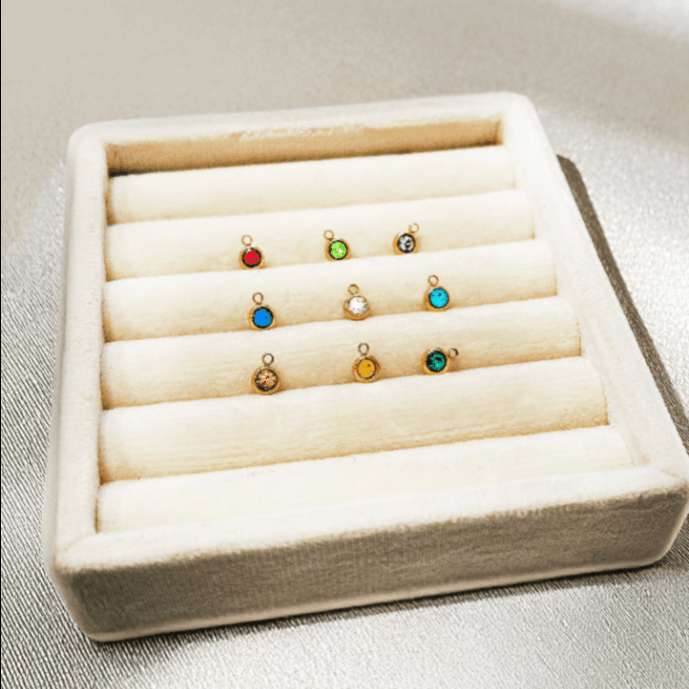 BIRTHSTONE WELDING CHARM best gold plated tarnish and water resistant piece by Irish Jewellery brand - Lynott Jewellery
