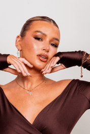 CHARLEEN X LYNOTT CROSS HUGGIE EARRINGS best gold plated tarnish and water resistant piece by Irish Jewellery brand - Lynott Jewellery