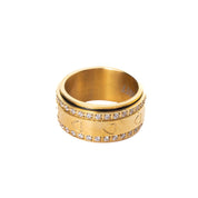 CUPID HEART CRYSTAL SPINNING RING best gold plated tarnish and water resistant piece by Irish Jewellery brand - Lynott Jewellery
