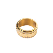 CUPID HEART CRYSTAL SPINNING RING best gold plated tarnish and water resistant piece by Irish Jewellery brand - Lynott Jewellery