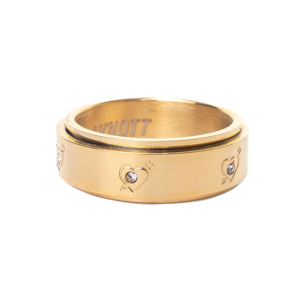 CUPID HEART SPINNING RING best gold plated tarnish and water resistant piece by Irish Jewellery brand - Lynott Jewellery