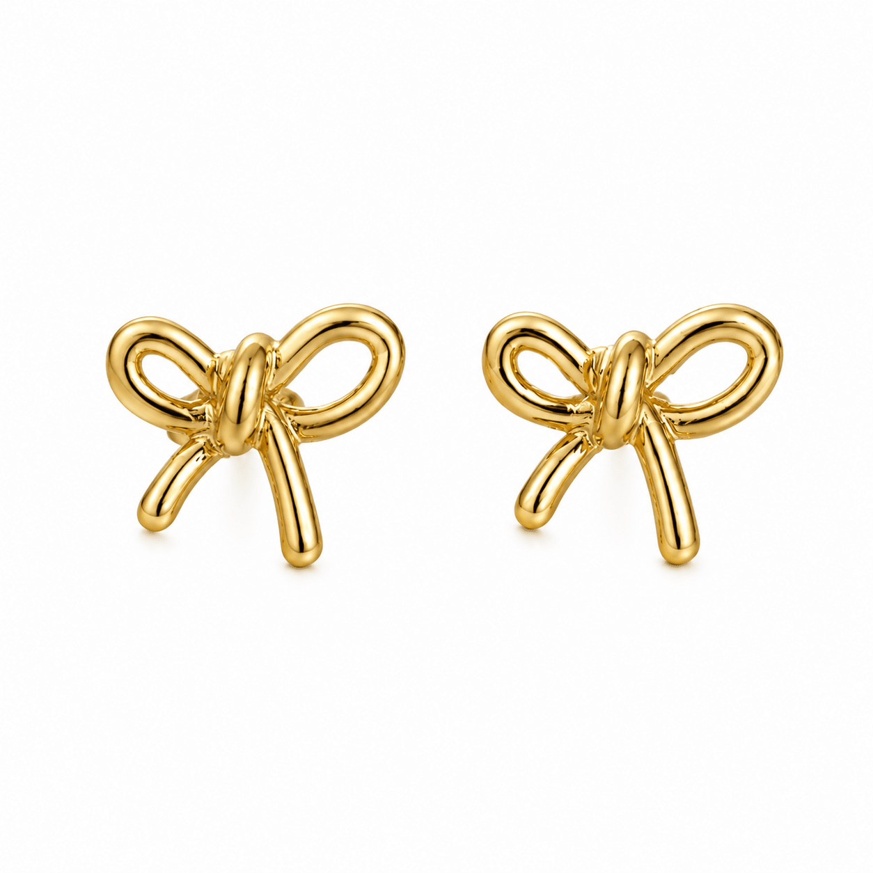 BOW STUD best gold plated tarnish and water resistant piece by Irish Jewellery brand - Lynott Jewellery