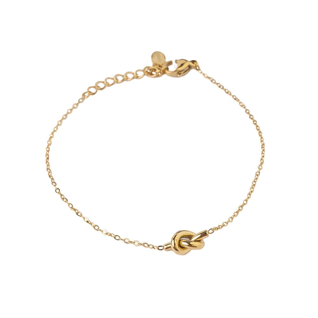 TIE THE KNOT BRACELET best gold plated tarnish and water resistant piece by Irish Jewellery brand - Lynott Jewellery