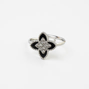 PASSIONATE ADJUSTABLE CLOVER RING BLACK best gold plated tarnish and water resistant piece by Irish Jewellery brand - Lynott Jewellery