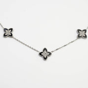 PASSIONATE CLOVER BLACK NECKLACE best gold plated tarnish and water resistant piece by - Lynott Jewellery