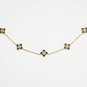 PASSIONATE CLOVER BLACK NECKLACE best gold plated tarnish and water resistant piece by - Lynott Jewellery