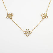 PASSIONATE CLOVER WHITE NECKLACE best gold plated tarnish and water resistant piece by - Lynott Jewellery