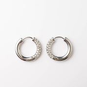 HALF N HALF HOOP best gold plated tarnish and water resistant piece by Irish Jewellery brand - Lynott Jewellery