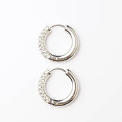 HALF N HALF HOOP best gold plated tarnish and water resistant piece by Irish Jewellery brand - Lynott Jewellery