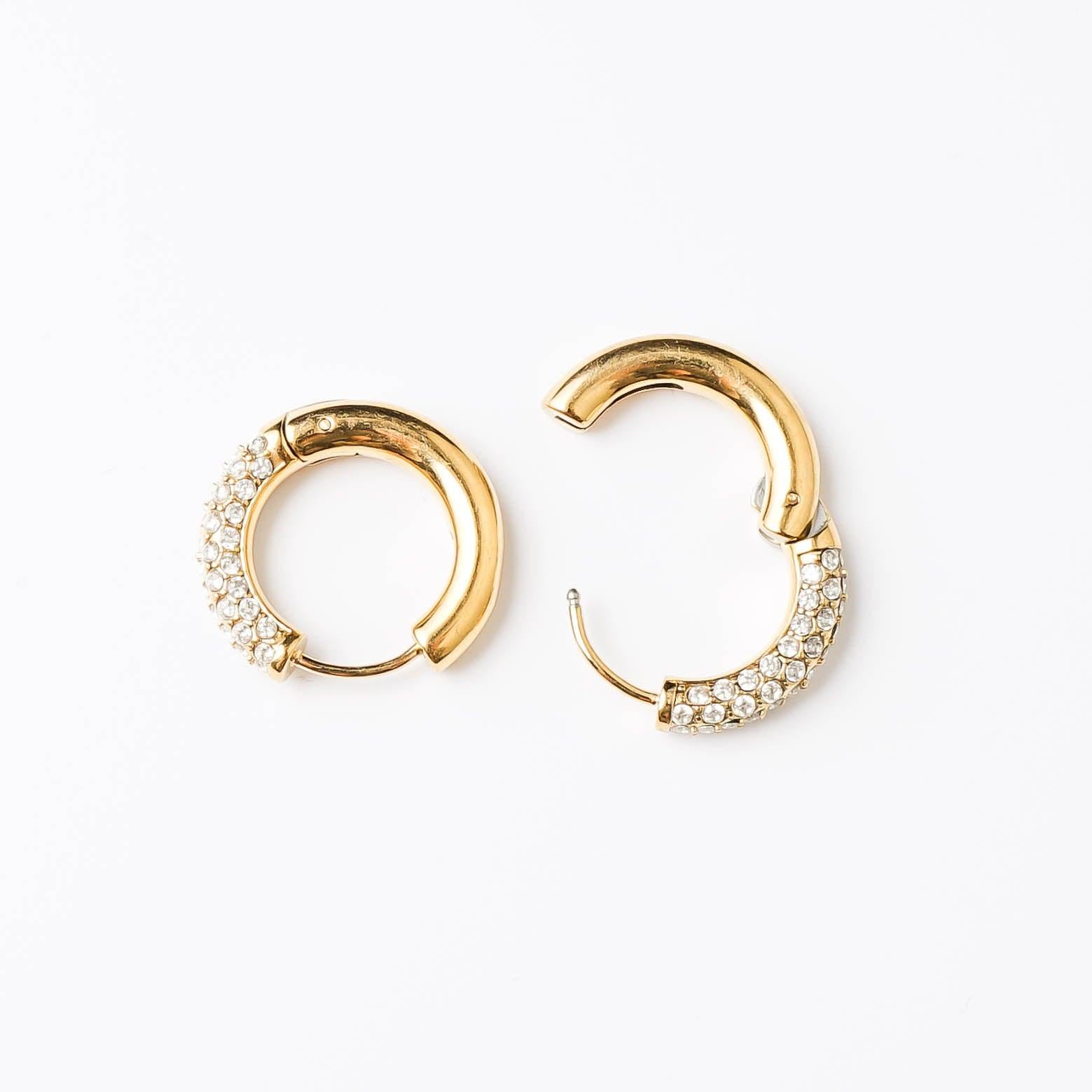 HALF N HALF HOOP best gold plated tarnish and water resistant piece by Irish Jewellery brand - Lynott Jewellery