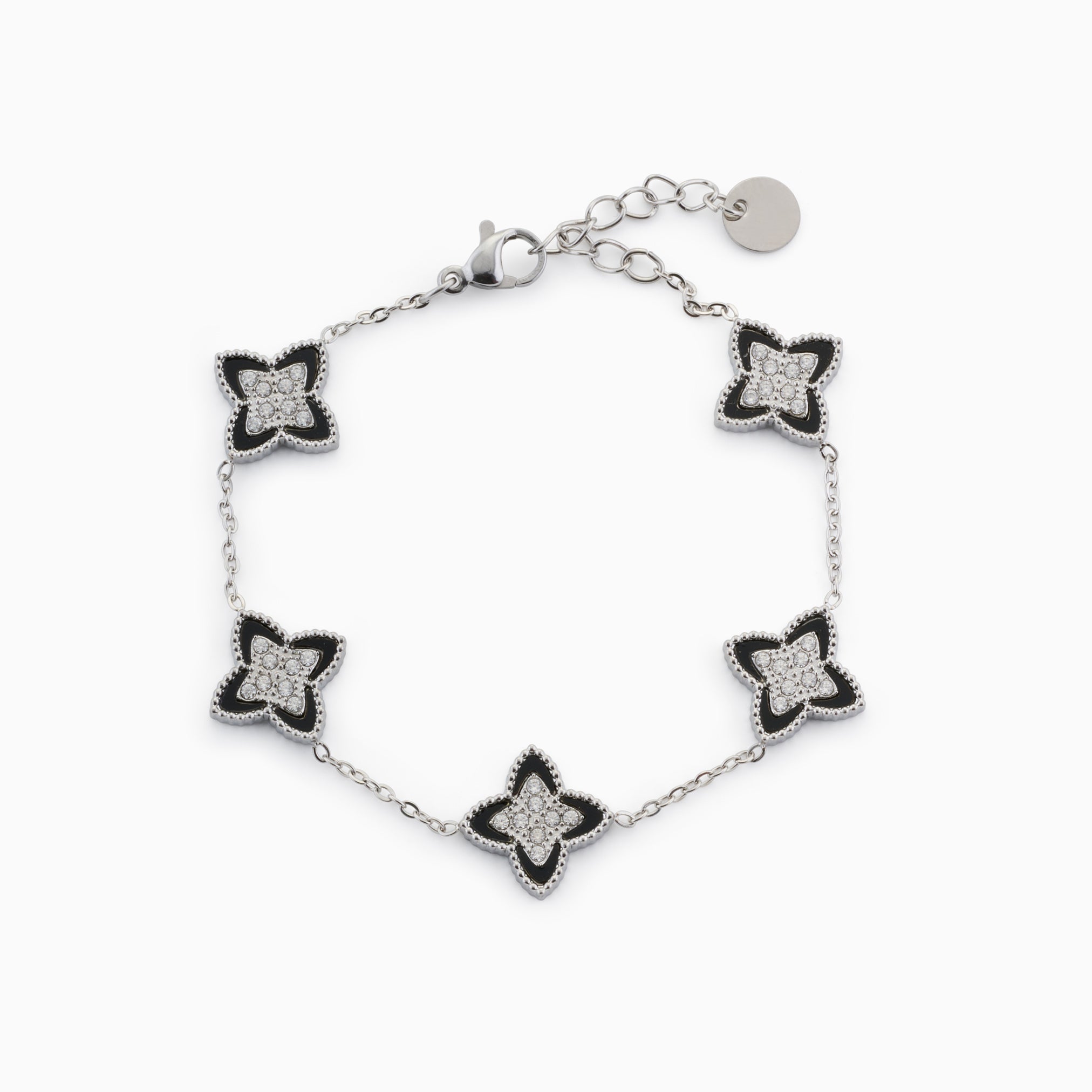 PASSIONATE CLOVER BLACK BRACELET best gold plated tarnish and water resistant piece by Irish Jewellery brand - Lynott Jewellery