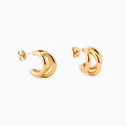 TRIO BAR HOOP best gold plated tarnish and water resistant piece by Irish Jewellery brand - Lynott Jewellery