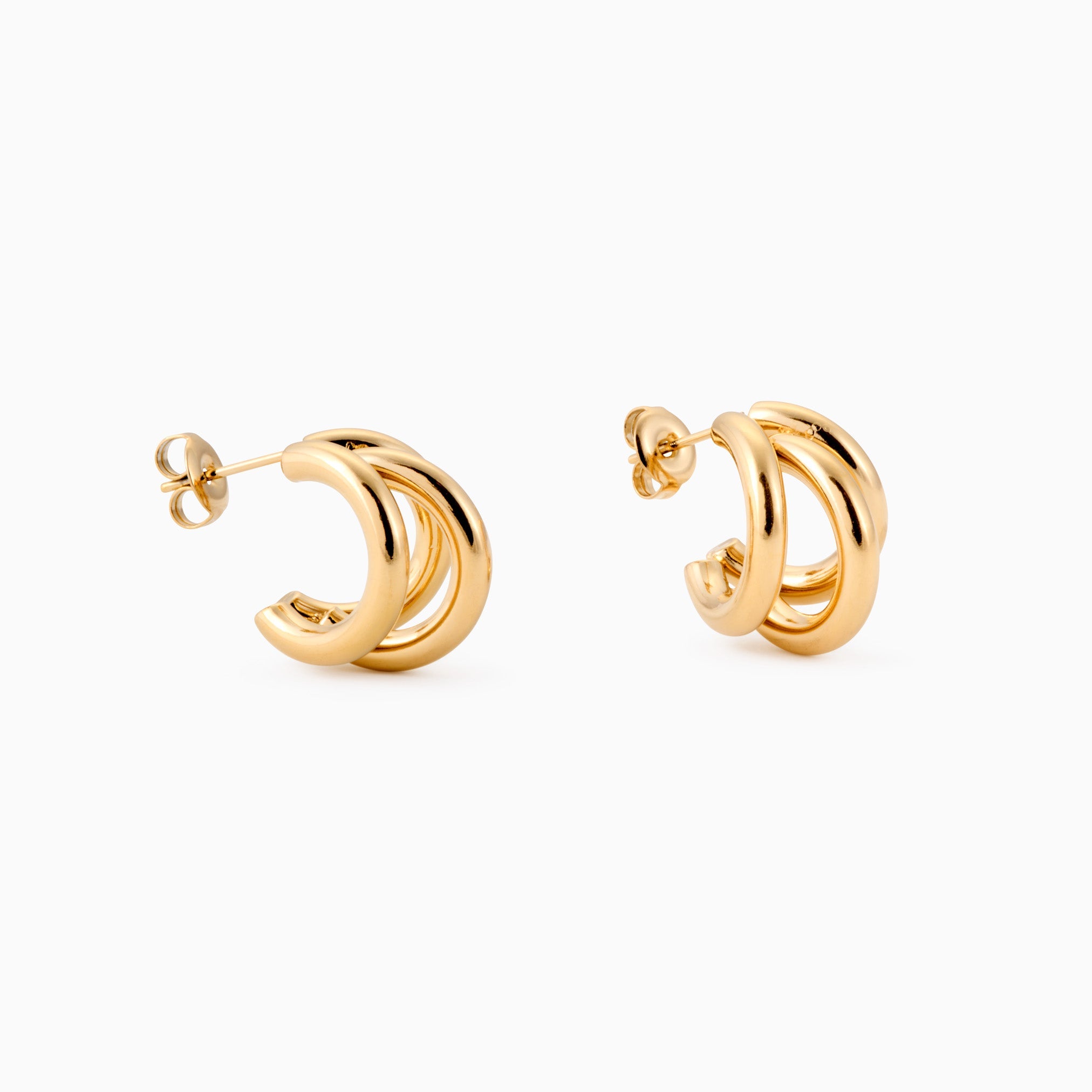 TRIO BAR HOOP best gold plated tarnish and water resistant piece by Irish Jewellery brand - Lynott Jewellery
