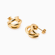 TRIO BAR HOOP best gold plated tarnish and water resistant piece by Irish Jewellery brand - Lynott Jewellery