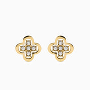 ELEGANCE CLOVER STUDS best gold plated tarnish and water resistant piece by - Lynott Jewellery