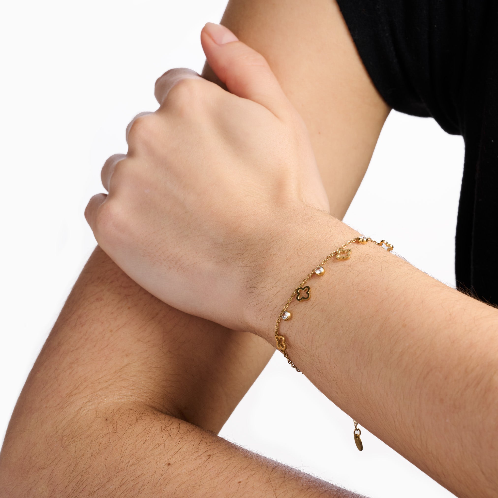 MINI CLOVER BRACELET best gold plated tarnish and water resistant piece by Irish Jewellery brand - Lynott Jewellery